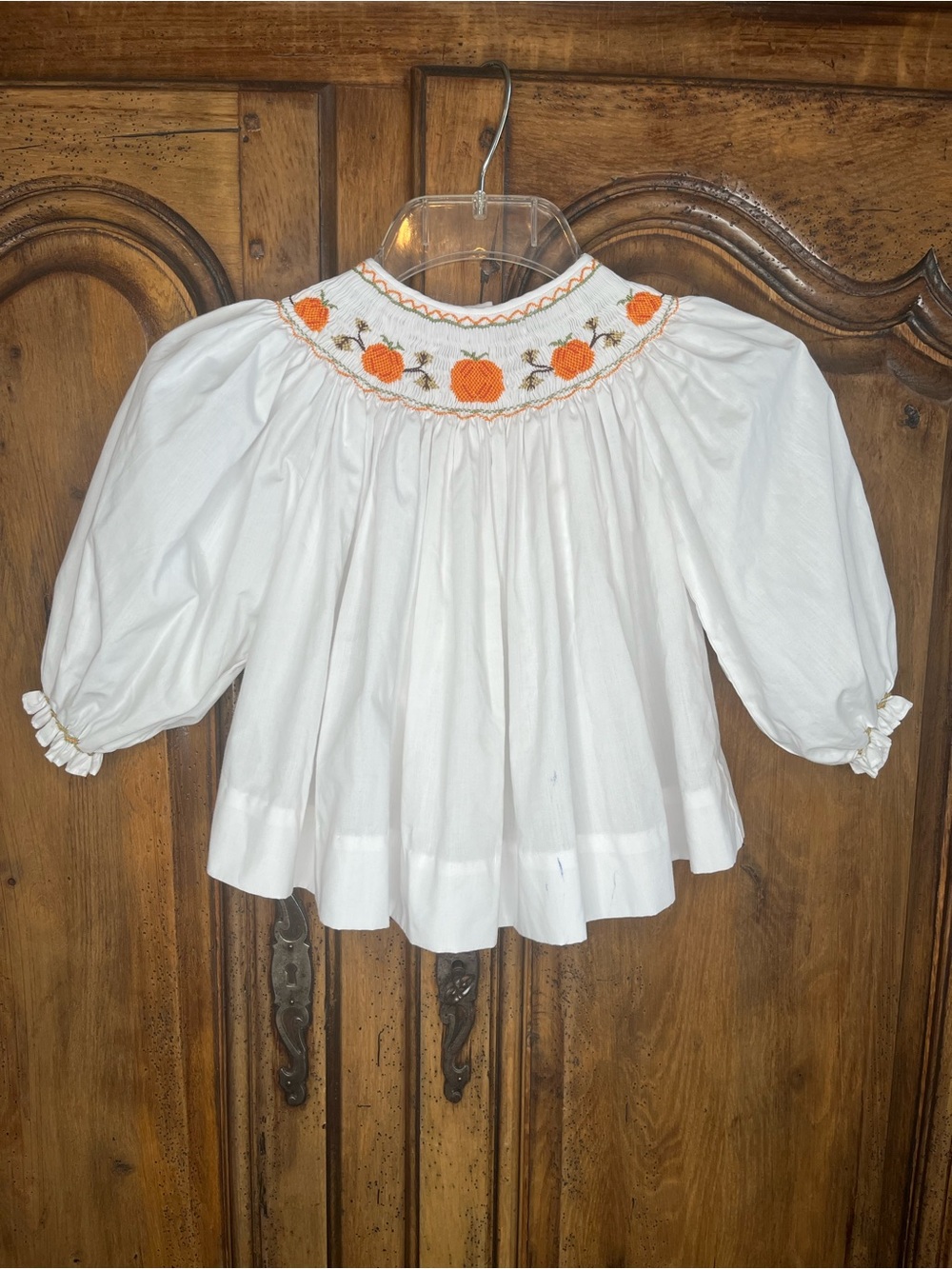 Royal Child Girl's 4T Smocked Embroidered Long Sleeve Top Blouse Fall Pumpkins